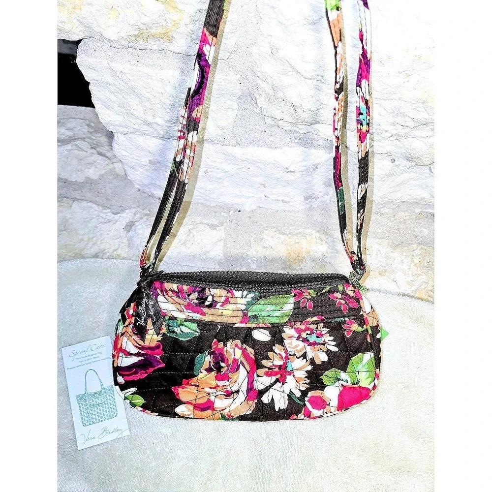 Vera Bradley English Rose Chocolate Whitney Quilted Purse New! Retired Pattern
